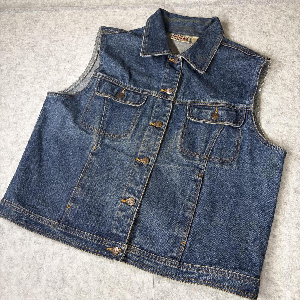 Vintage 90s Bill Blass Jeans Denim Vest - Size L
